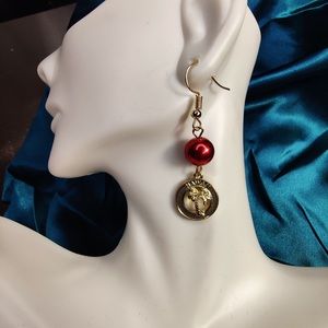 Red Pearl Drop Earrings ‼️